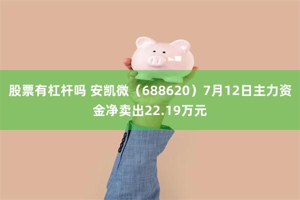 股票有杠杆吗 安凯微（688620）7月12日主力资金净卖出22.19万元