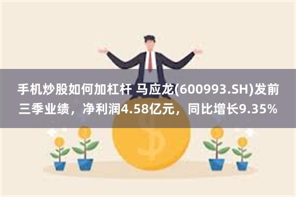 手机炒股如何加杠杆 马应龙(600993.SH)发前三季业绩，净利润4.58亿元，同比增长9.35%