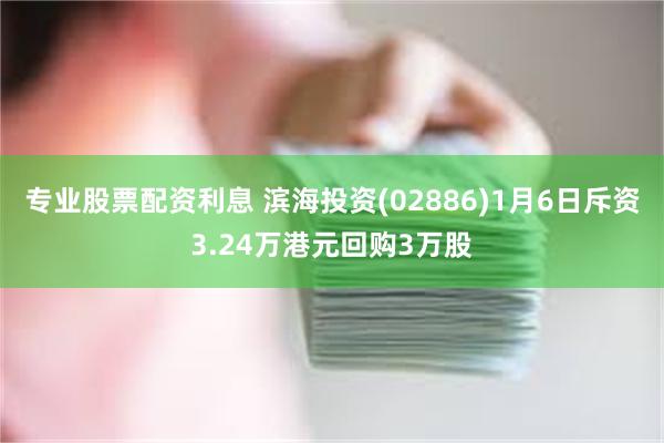 专业股票配资利息 滨海投资(02886)1月6日斥资3.24万港元回购3万股